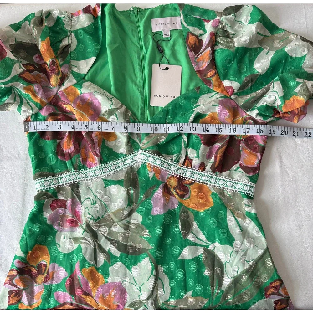 Adelyn Rae Vanessa Floral Jacquard Minidress Size L - Picture 10 of 10